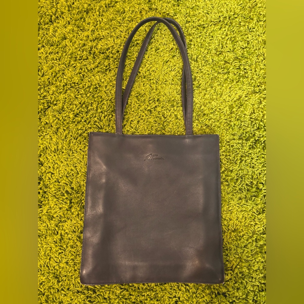 Purple-brown Stone Mountain leather shoulder bag